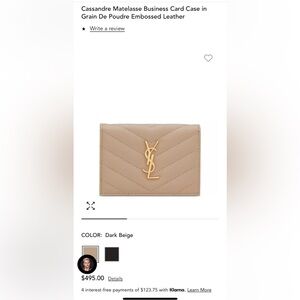 YSL card case/small wallet. Barely used.